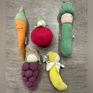Vintage Under the Nile organic baby toys set of 5 - tomato and grape retired!
